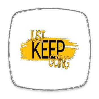 JUST KEEP GOING - Square fridge magnet - white - Front