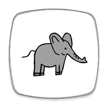 Elephant - Square fridge magnet - white - Front