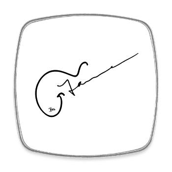 Gitarre - Viereckiger Kühlschrankmagnet - Weiß - Vorne