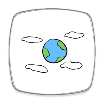Earth Sky Clouds Symbol - Square fridge magnet - white - Front