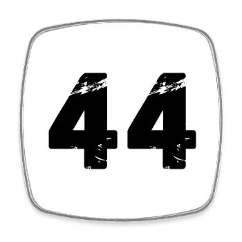 Maillot numéro 44 - Magnet carré - blanc - Devant