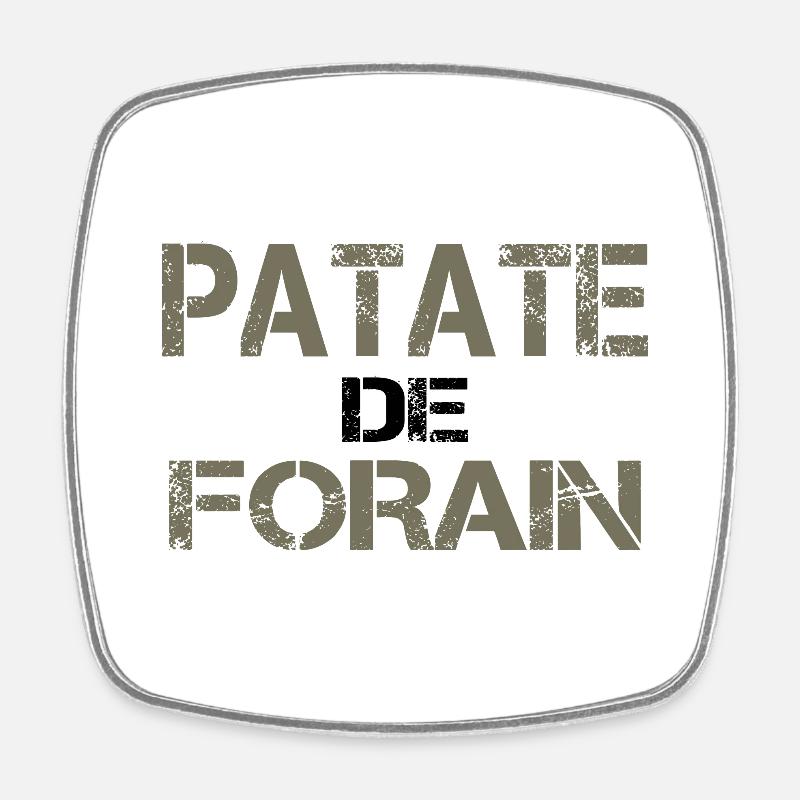 Patate de forain - Magnet carré - blanc