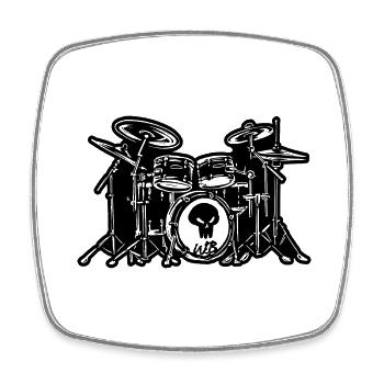 Drums cool - Viereckiger Kühlschrankmagnet - Weiß - Vorne
