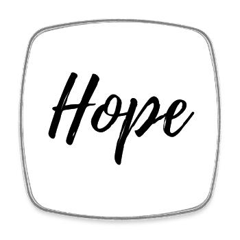 Hope 01 - Viereckiger Kühlschrankmagnet - Weiß - Vorne