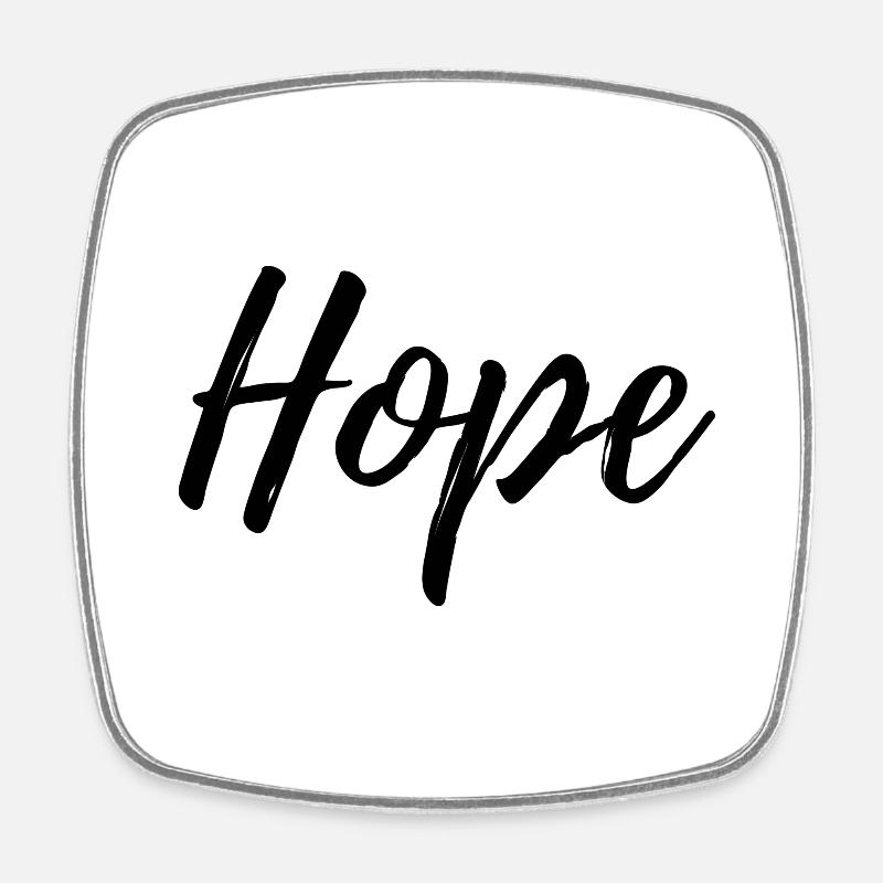 Hope 01 - Viereckiger Kühlschrankmagnet - Weiß