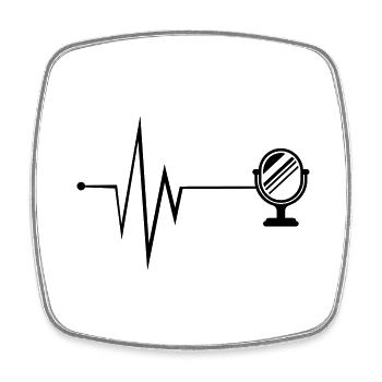 Spiegel Icon Puls - Viereckiger Kühlschrankmagnet - Weiß - Vorne