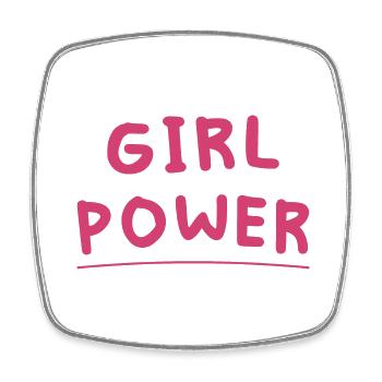 Frauenpower - Viereckiger Kühlschrankmagnet - Weiß - Vorne