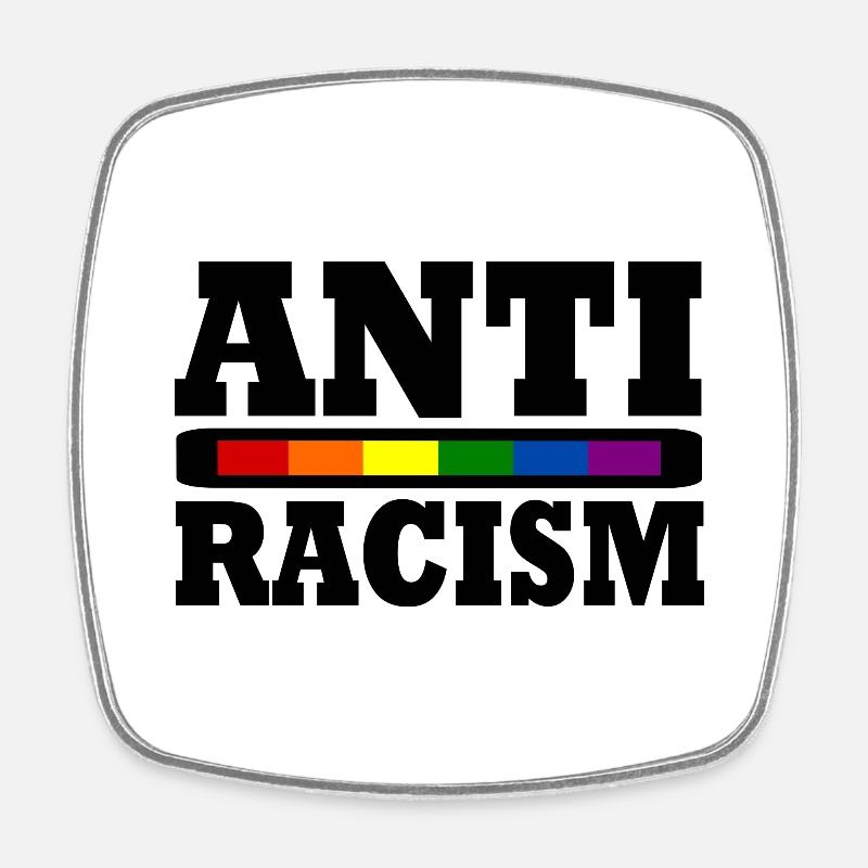 antiraciste - Magnet carré - blanc