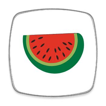 Idée cadeau d’illustration de pastèque - Magnet carré - blanc - Devant