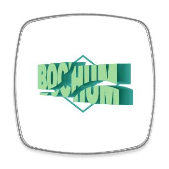Bochum Deutschland Stadt 3D Schrift Skyline - Viereckiger Kühlschrankmagnet - Weiß - Vorne