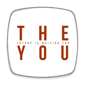 THE FUTURE IS WAITING FOR YOU - Viereckiger Kühlschrankmagnet - Weiß - Vorne
