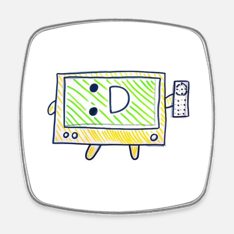 The TV - Square fridge magnet - white