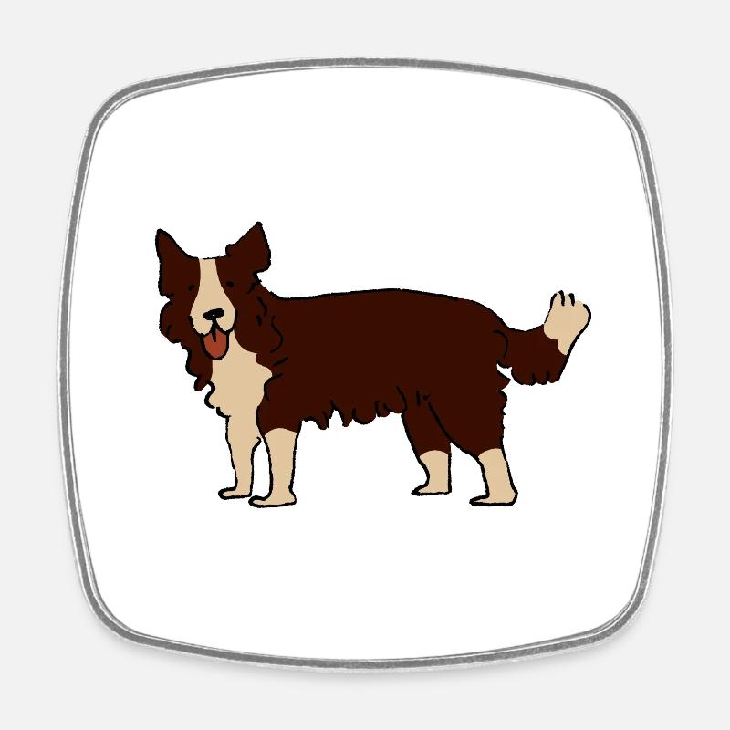 Border Collie - Square fridge magnet - white