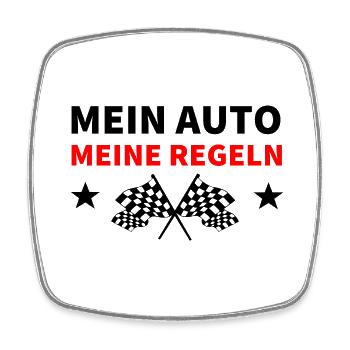Auto - Viereckiger Kühlschrankmagnet - Weiß - Vorne