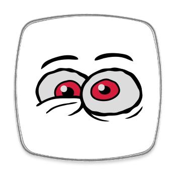 Comic Eyes Crazy Design - Square fridge magnet - white - Front