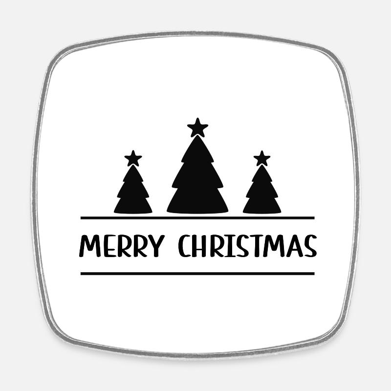 Merry Christmas - Square fridge magnet - white