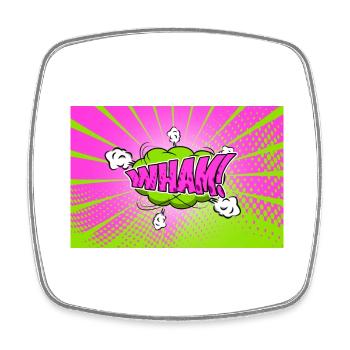 Wham! Comic Style Bubble Graffiti Lettering - Square fridge magnet - white - Front
