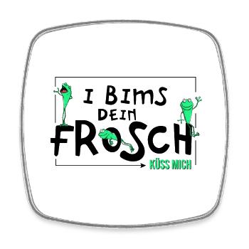 Frosch - I Bims dein Frosch - Kuss - Viereckiger Kühlschrankmagnet - Weiß - Vorne