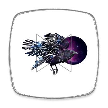 Space Raven - Viereckiger Kühlschrankmagnet - Weiß - Vorne