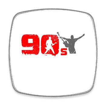 Vintage 90s Rock Music Fan - Square fridge magnet - white - Front