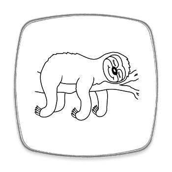 Sommeil paresseux fatigué détendu - Magnet carré - blanc - Devant