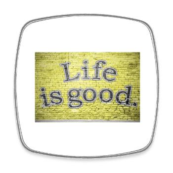 Life is Good Graffiti - Square fridge magnet - white - Front