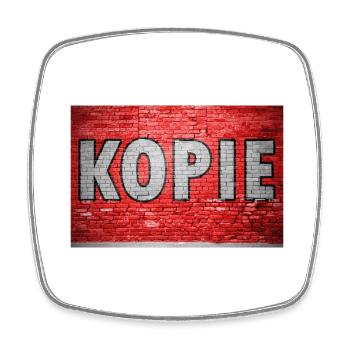 Kopie Ziegelsteinmauer Graffiti - Viereckiger Kühlschrankmagnet - Weiß - Vorne