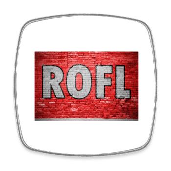 ROFL Brick Wall Graffiti - Square fridge magnet - white - Front