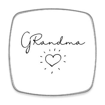Grandma. Grandma gift - Square fridge magnet - white - Front