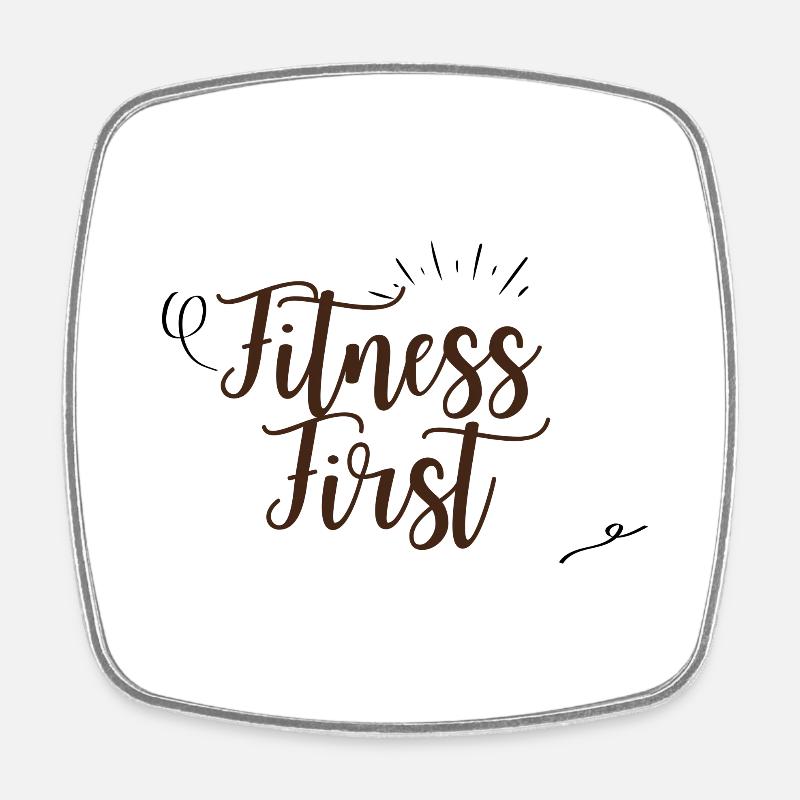 Fitness First Black Design - Square fridge magnet - white