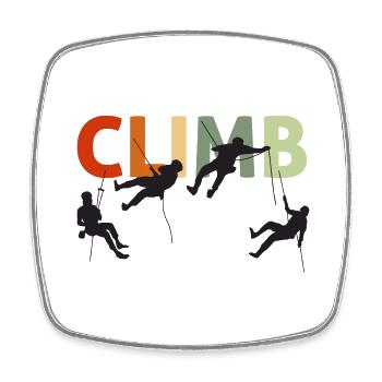 Climbing, Climbing, Climbing Retro Vintage - Square fridge magnet - white - Front