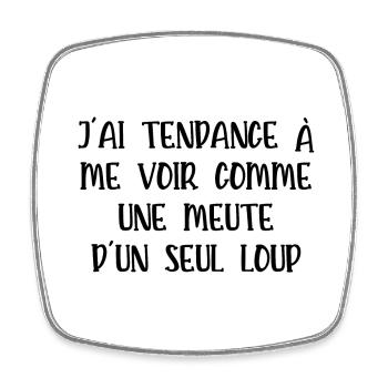 meute d'un seul loup - Magnet carré - blanc - Devant
