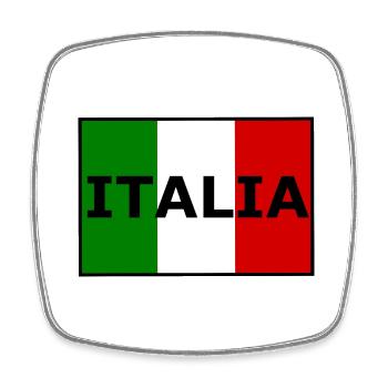 Die Flagge von Italia - Viereckiger Kühlschrankmagnet - Weiß - Vorne