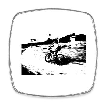 mtb bmx vintage bmx mtb - Viereckiger Kühlschrankmagnet - Weiß - Vorne