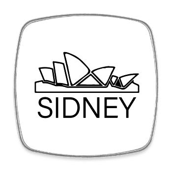 Sidney - Magnet carré - blanc - Devant
