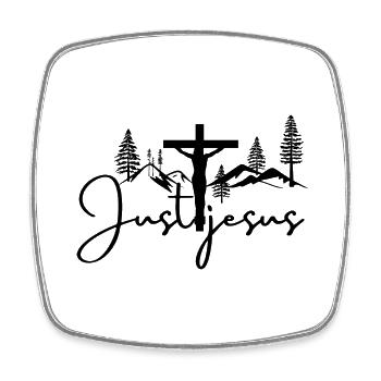Just Jesus - Square fridge magnet - white - Front