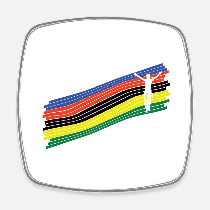 Cyclist World Champion #3 - Square fridge magnet - white