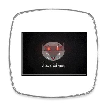 Laser Bull Moon Eye 3 - Viereckiger Kühlschrankmagnet - Weiß - Vorne
