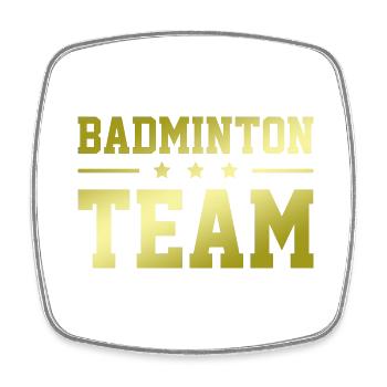 Badminton Team - Viereckiger Kühlschrankmagnet - Weiß - Vorne