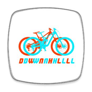 Mountainbike Downhill Fahrrad mtb blau Geschenk - Viereckiger Kühlschrankmagnet - Weiß - Vorne