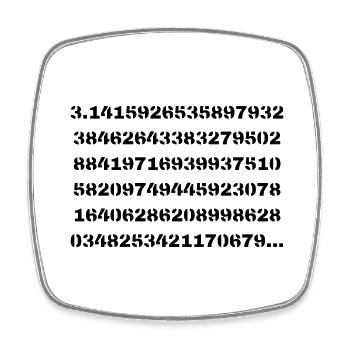 Pi - Square fridge magnet - white - Front