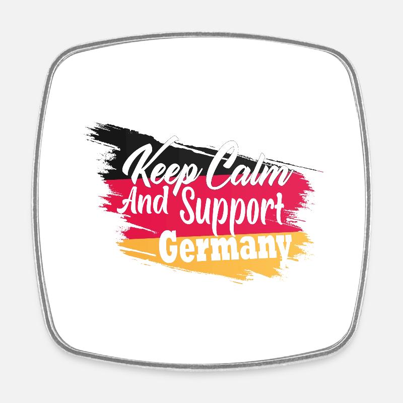 keep calm and support Germany - Square fridge magnet - white