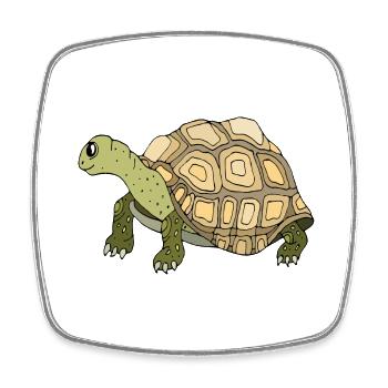 Tortoise - Square fridge magnet - white - Front