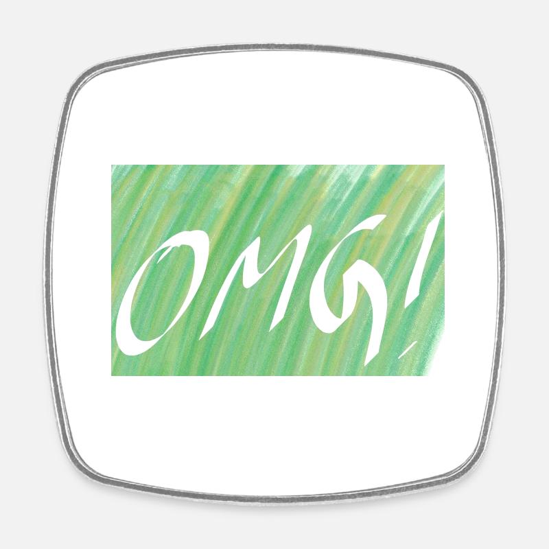 OMG! Dégradé vert OMG - Magnet carré - blanc