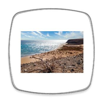 Vue sur une belle baie de baignade Risco del paso - Magnet carré - blanc - Devant