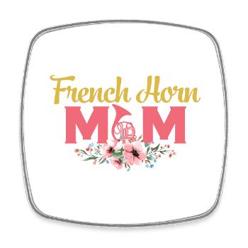 French Horn Mom Horn Player Mother Hornist - Viereckiger Kühlschrankmagnet - Weiß - Vorne