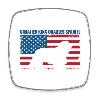 Cavalier King Charles Spaniel Geschenk - Viereckiger Kühlschrankmagnet - Weiß - Vorne