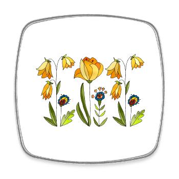 Blumen - Viereckiger Kühlschrankmagnet - Weiß - Vorne