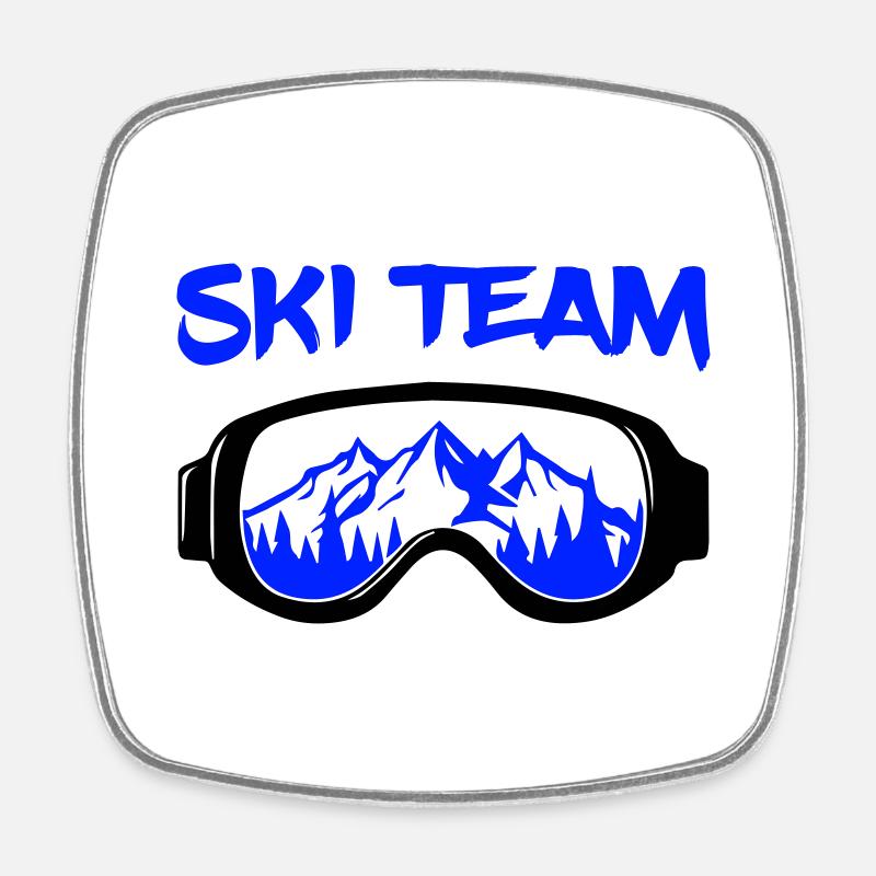 Équipe de ski - Magnet carré - blanc