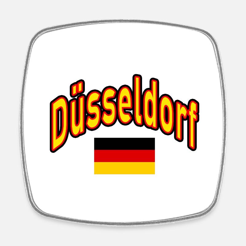 Düsseldorf drapeau de l’Allemagne - Magnet carré - blanc
